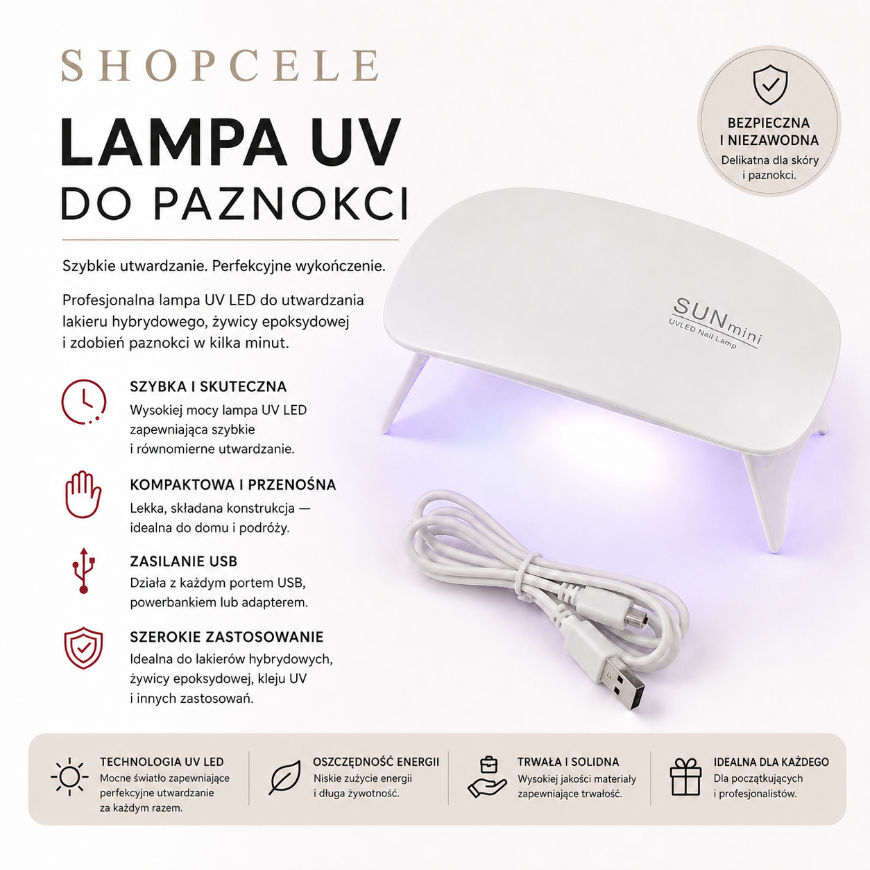 Mini Lampa UV LED Do Paznokci